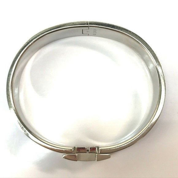 Authentic HERMES Click crack PM Accessories Bracelets Bangle Metal Blue/Silver - Picture 2 of 12